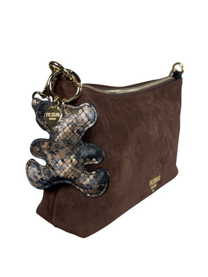 Pashbag Borsa a Spalla Donna Ylenia Velour Pashbag - Cioccolato