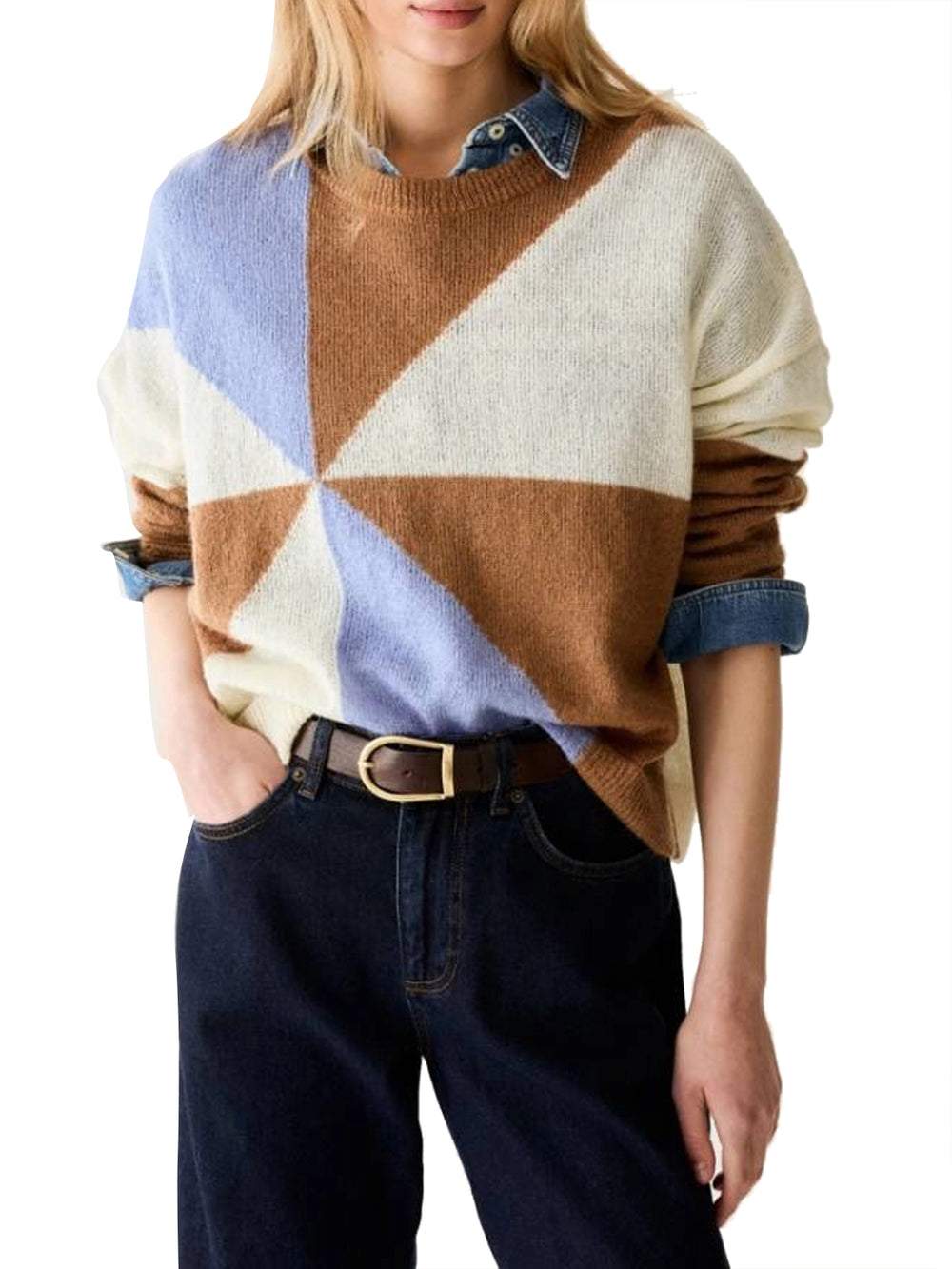 PENNY BLACK BLACK Maglia Penny Black A Intarsio In Mohair Blend Azzurro