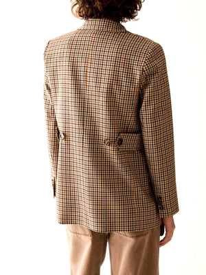 PENNY BLACK BLACK Blazer Penny Black A Disegno Vichy Cammello