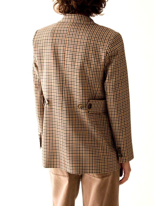 PENNY BLACK BLACK Blazer Penny Black A Disegno Vichy Cammello
