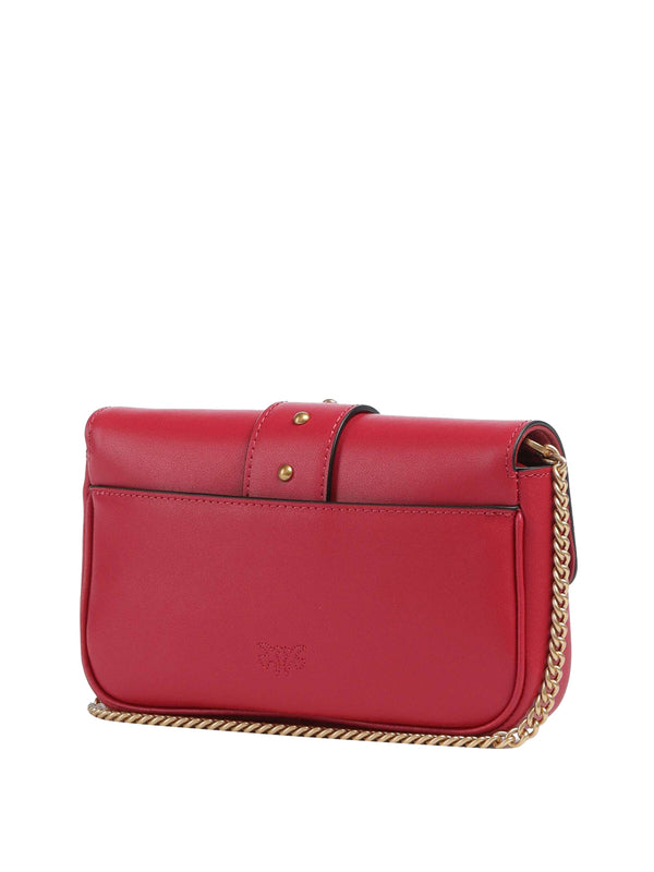 PINKO Borsa A Tracolla Pinko Love One Pocket C Vitello Seta - Rosso