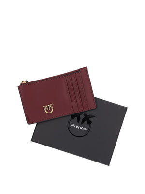 PINKO Portafoglio Pinko Airone Vitello Seta Bordeaux