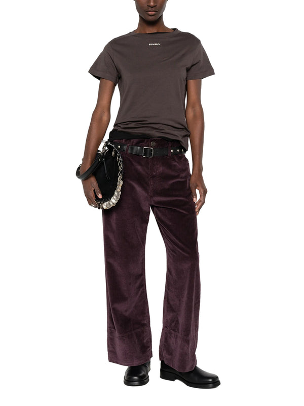 PINKO T-Shirt Pinko Basico Jersey Logo Marrone