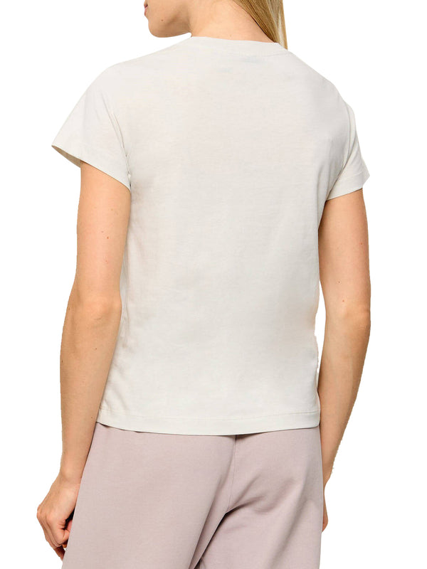 PINKO T-Shirt Pinko Basico Jersey Logo Bianco Grigio