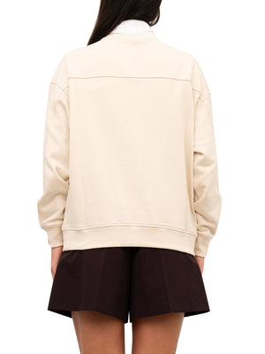PINKO Felpa Pinko Nelly Ricamo Logo Beige
