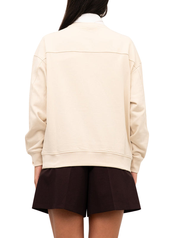 PINKO Felpa Pinko Nelly Ricamo Logo Beige