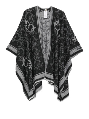 PINKO Poncho Pinko Croazia Cappa Jacquard Logo Nero