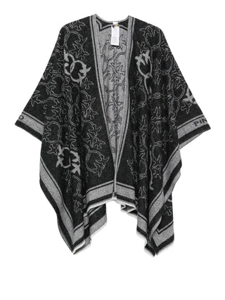 PINKO Poncho Pinko Croazia Cappa Jacquard Logo Nero
