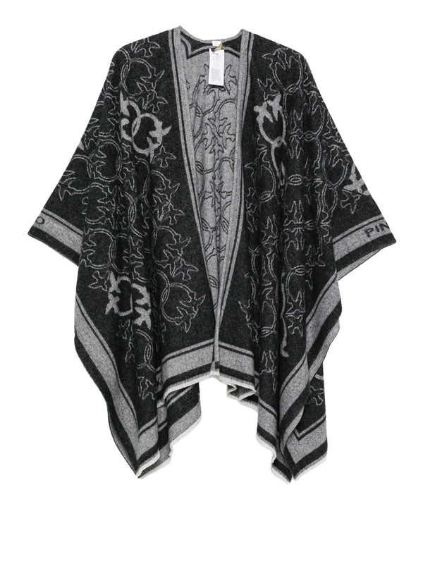 PINKO Poncho Pinko Croazia Cappa Jacquard Logo Nero
