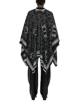 PINKO Poncho Pinko Croazia Cappa Jacquard Logo Nero