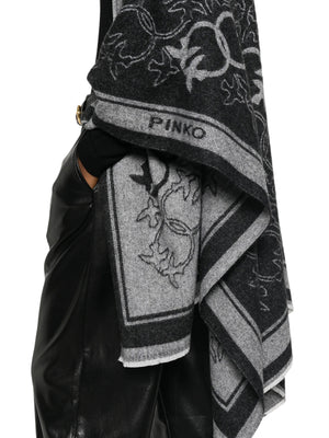 PINKO Poncho Pinko Croazia Cappa Jacquard Logo Nero