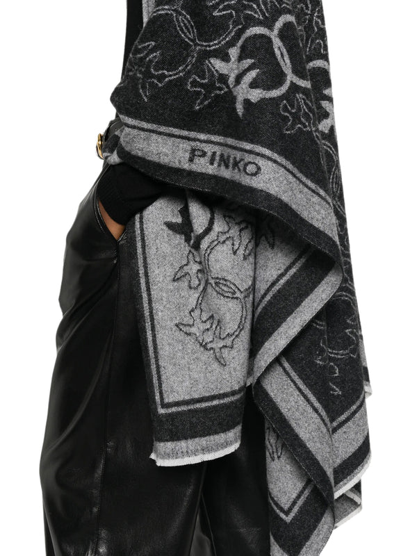 PINKO Poncho Pinko Croazia Cappa Jacquard Logo Nero