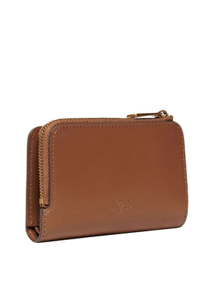 PINKO Portafoglio Pinko Mini Vitello Seta Castano