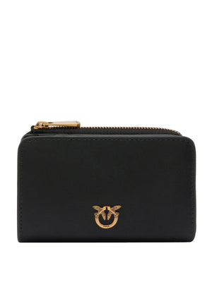 Pinko Portafoglio Mini In Pelle Con Logo Love Birds Pinko - Nero/Oro