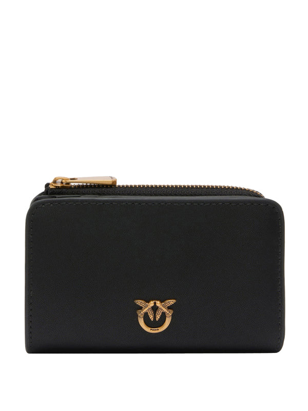 Pinko Portafoglio Mini In Pelle Con Logo Love Birds Pinko - Nero/Oro