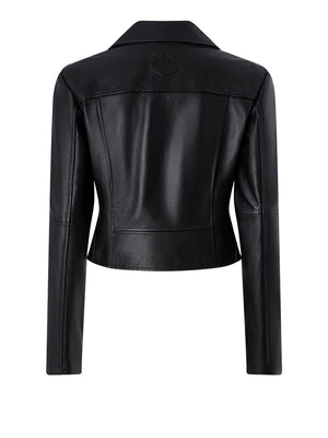 PINKO Pinko Giubbino New Sensibile Chiodo Nappa Nero