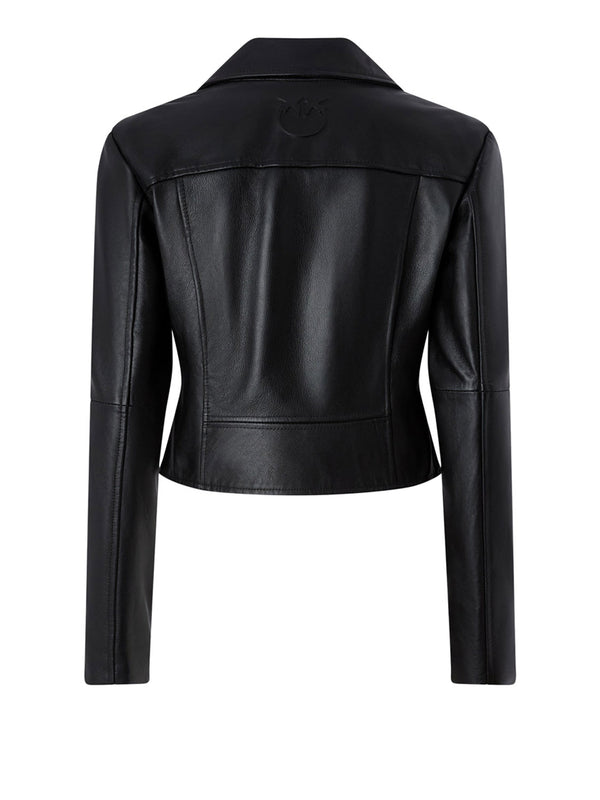 PINKO Pinko Giubbino New Sensibile Chiodo Nappa Nero