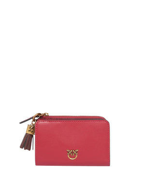 PINKO Mini portafoglio in pelle con nappina Pinko - Rosso