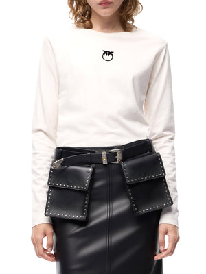 PINKO Pinko Toblino T-Shirt Jersey Logo Beige