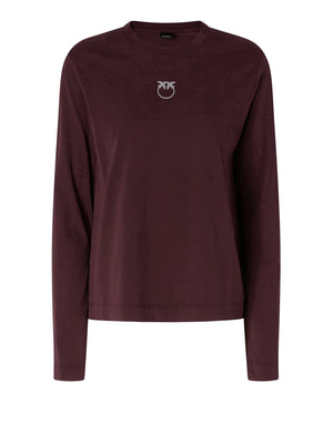 PINKO Pinko Toblino T-Shirt Jersey Logo Bordeaux