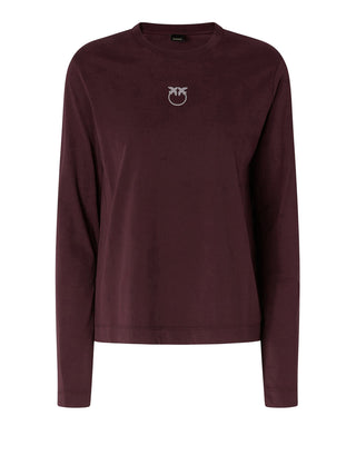 PINKO Pinko Toblino T-Shirt Jersey Logo Bordeaux