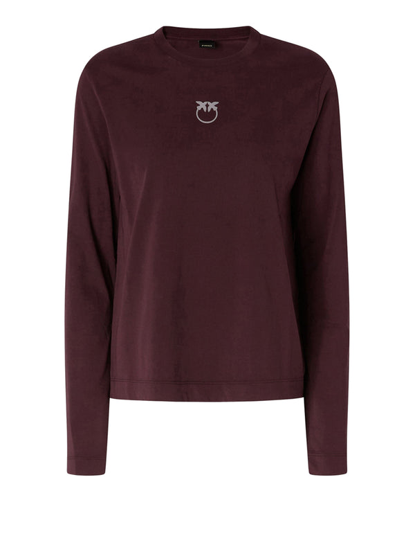 PINKO Pinko Toblino T-Shirt Jersey Logo Bordeaux