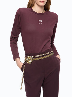 PINKO Pinko Toblino T-Shirt Jersey Logo Bordeaux