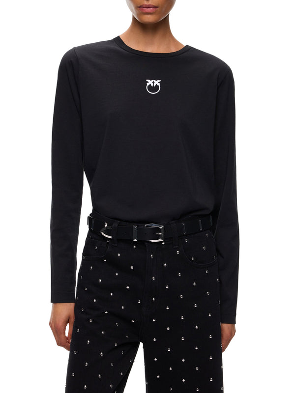 PINKO Pinko Toblino T-Shirt Jersey Logo Nero
