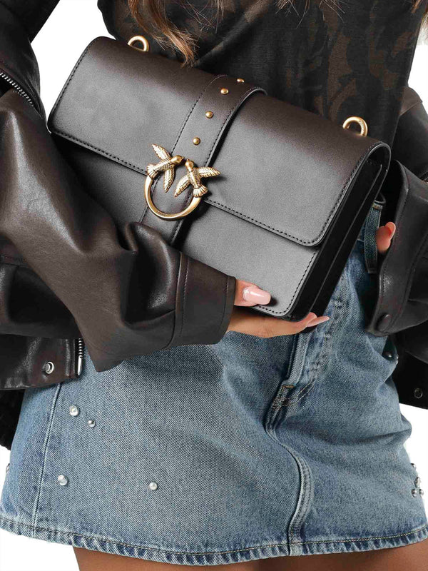 PINKO Borsa A Tracolla Pinko Love One Classic St. Small - Marrone