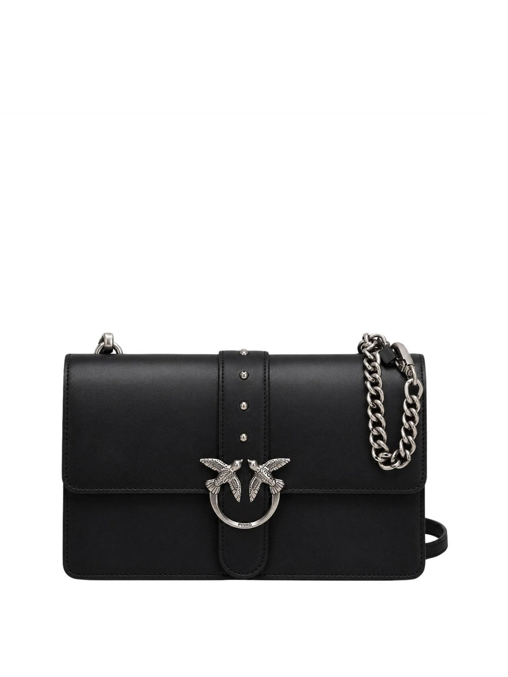 PINKO Borsa A Tracolla Pinko Love One Classic St. Small - Nero Argento