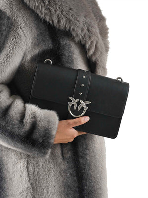 PINKO Borsa A Tracolla Pinko Love One Classic St. Small - Nero Argento