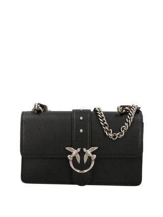 PINKO Borsa A Tracolla Pinko Love One Mini St. Small B. Vit Nero Argento