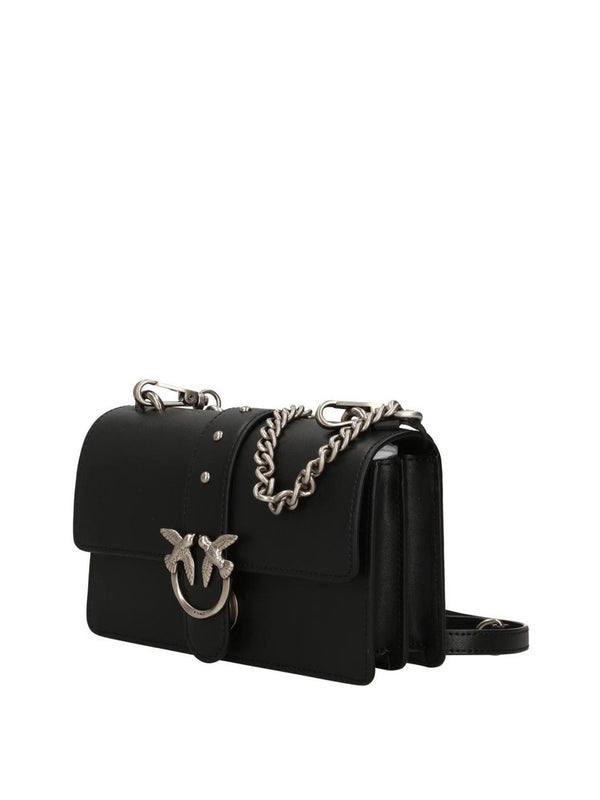 PINKO Borsa A Tracolla Pinko Love One Mini St. Small B. Vit Nero Argento