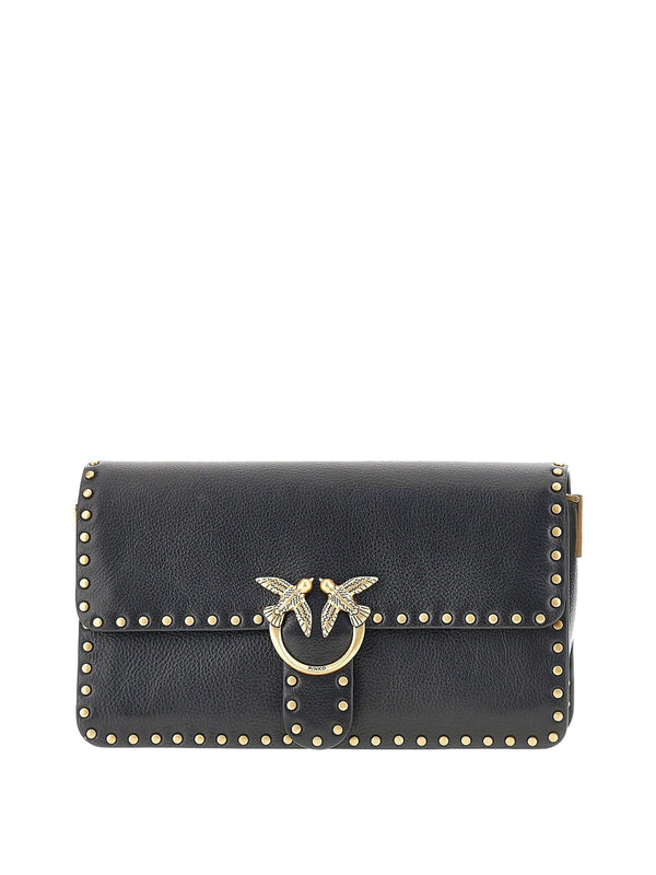 PINKO Borsa a Tracolla Love One Slouchy Cl Studs Small Pinko - Nero/Oro