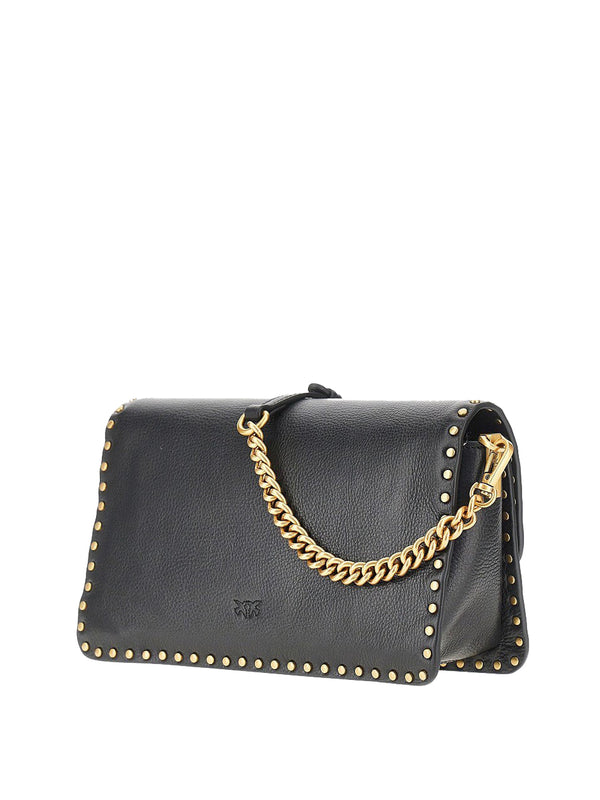 PINKO Borsa a Tracolla Love One Slouchy Cl Studs Small Pinko - Nero/Oro