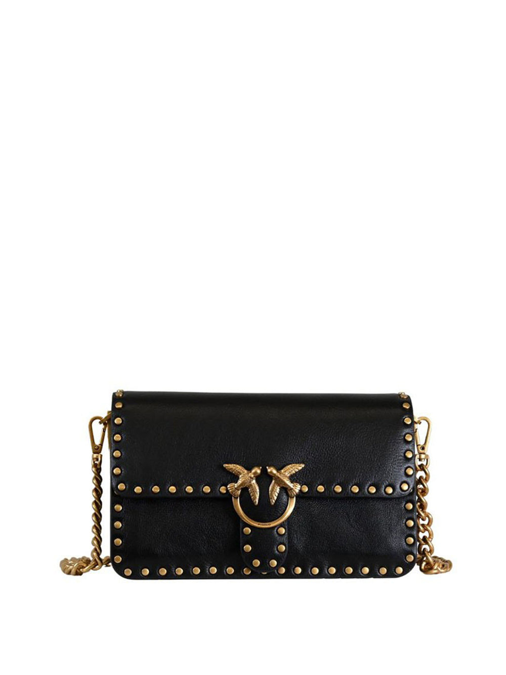 PINKO Borsa a Tracolla Love One Slouchy Mn. Studs Small Pinko - Nero