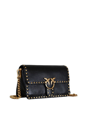PINKO Borsa a Tracolla Love One Slouchy Mn. Studs Small Pinko - Nero