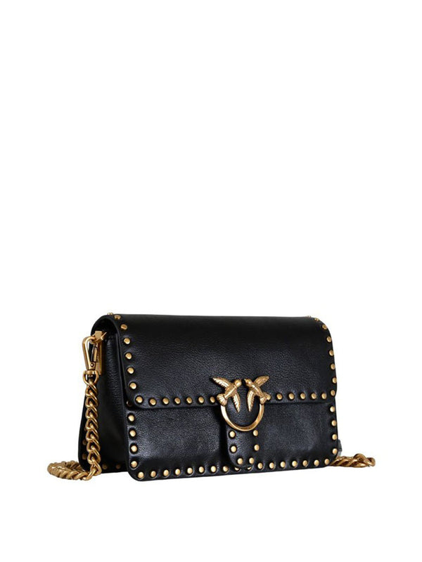 PINKO Borsa a Tracolla Love One Slouchy Mn. Studs Small Pinko - Nero