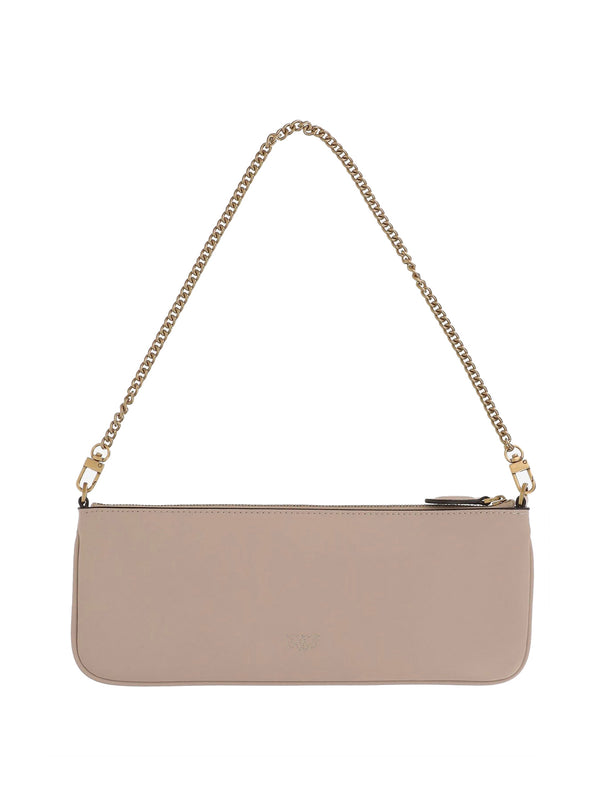PINKO Borsa a Tracolla New Horizontal Flat Vitello Pinko - Beige/Grigio
