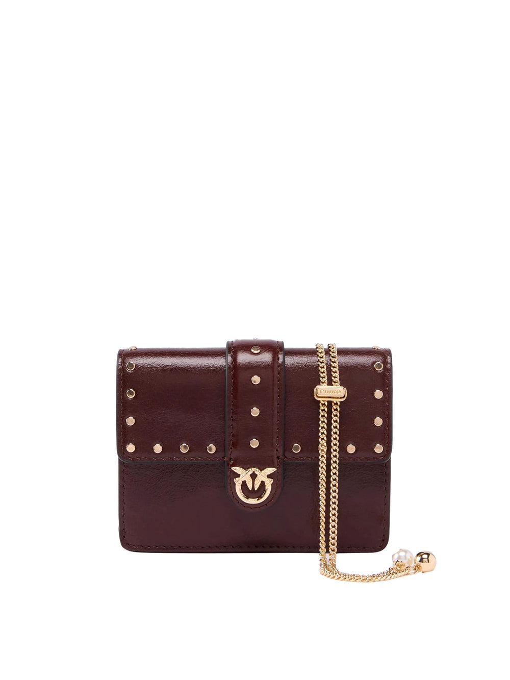 PINKO 2 USCITA Borsa Love Pocket Studs Vit. Polishe Pinko - Borgogna/Oro