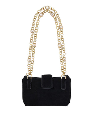 PINKO 2 USCITA Borsa A Tracolla Pinko Pocket Necklace Suede Nero