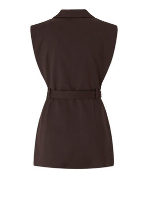 PINKO 2 USCITA Gilet Pinko Nuraqus Gilet Diagonale Misto - Marrone