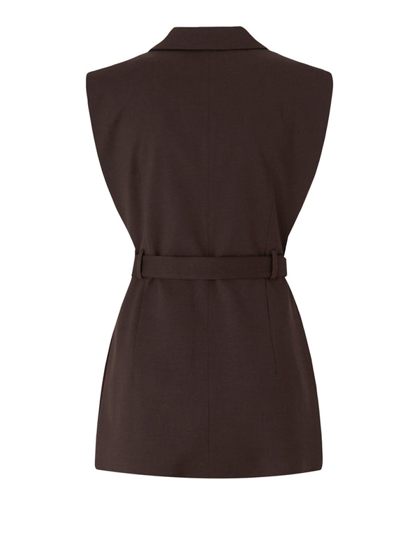 PINKO 2 USCITA Gilet Pinko Nuraqus Gilet Diagonale Misto - Marrone