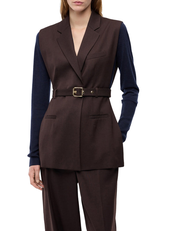 PINKO 2 USCITA Gilet Pinko Nuraqus Gilet Diagonale Misto - Marrone