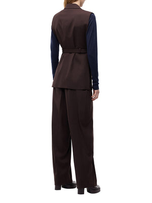PINKO 2 USCITA Gilet Pinko Nuraqus Gilet Diagonale Misto - Marrone