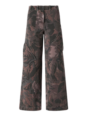 PINKO 2 USCITA Pinko Haiku Pantalone Cotone Stampat Verde Militare