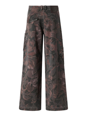 PINKO 2 USCITA Pinko Haiku Pantalone Cotone Stampat Verde Militare