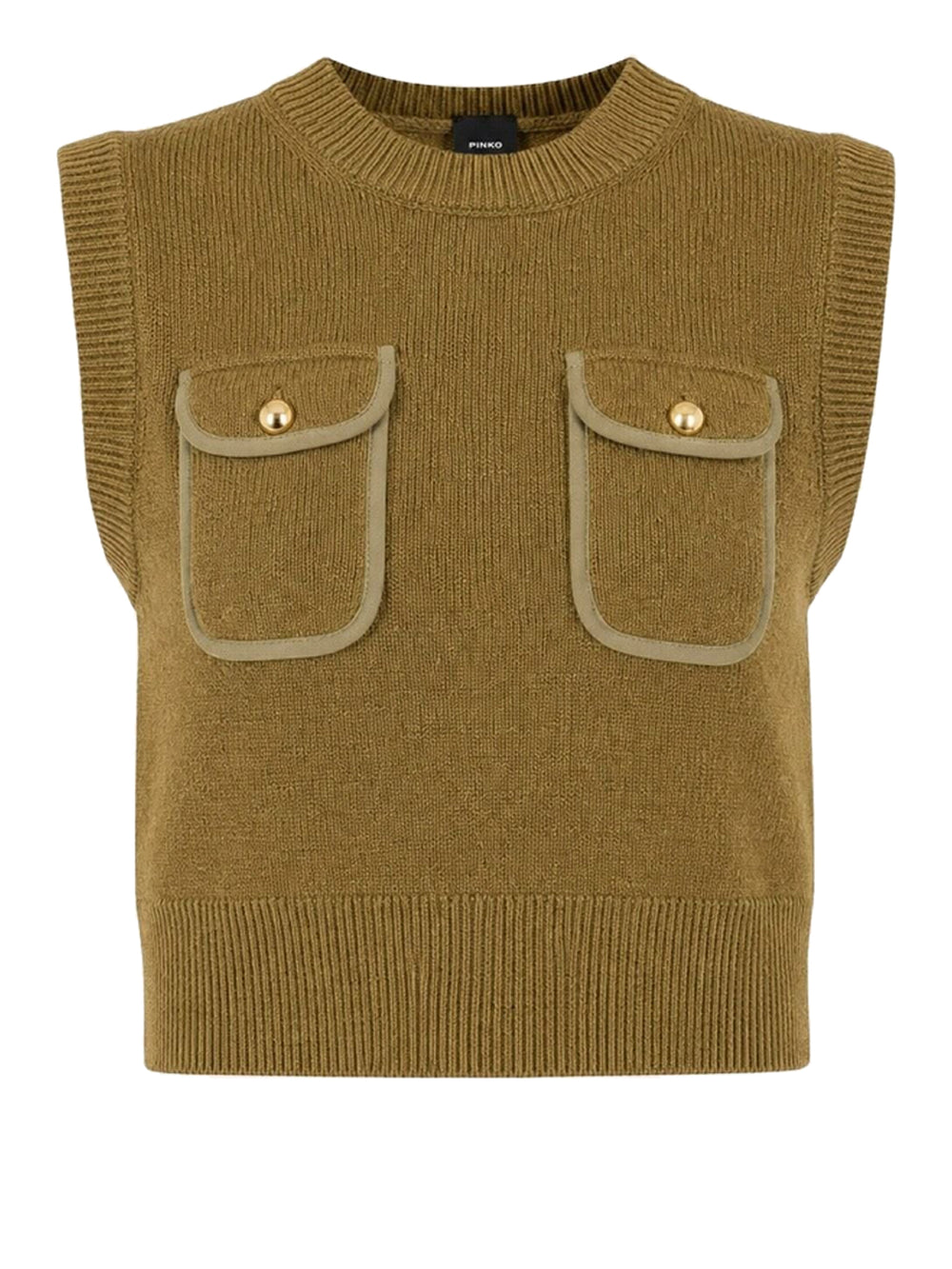 PINKO 2 USCITA Belato Gilet Pinko Blend Wool Con De Verde