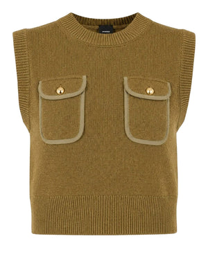 PINKO 2 USCITA Belato Gilet Pinko Blend Wool Con De Verde