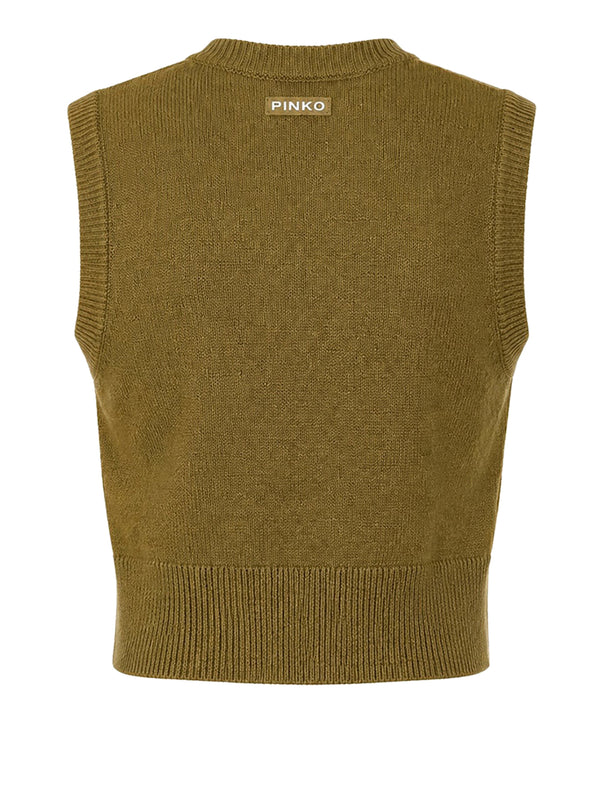 PINKO 2 USCITA Belato Gilet Pinko Blend Wool Con De Verde